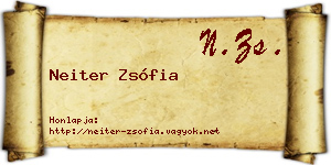 Neiter Zsófia névjegykártya
